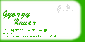 gyorgy mauer business card