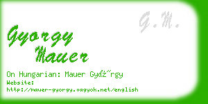 gyorgy mauer business card